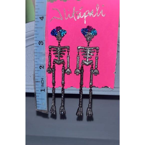 Dancing Skeleton Earrings Day of The Dead Earrings Calaca Dia De Los Muertos NEW - Picture 4 of 5